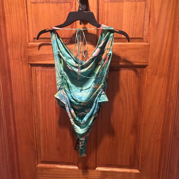 AFRM Sleeveless Halter Open Back Bodysuit XL NWT - Picture 3 of 9